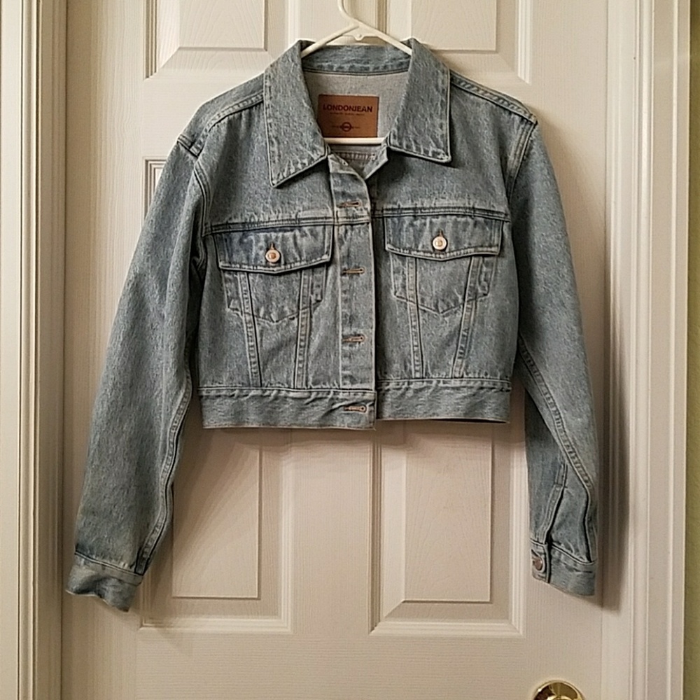 Crop blue jean jacket